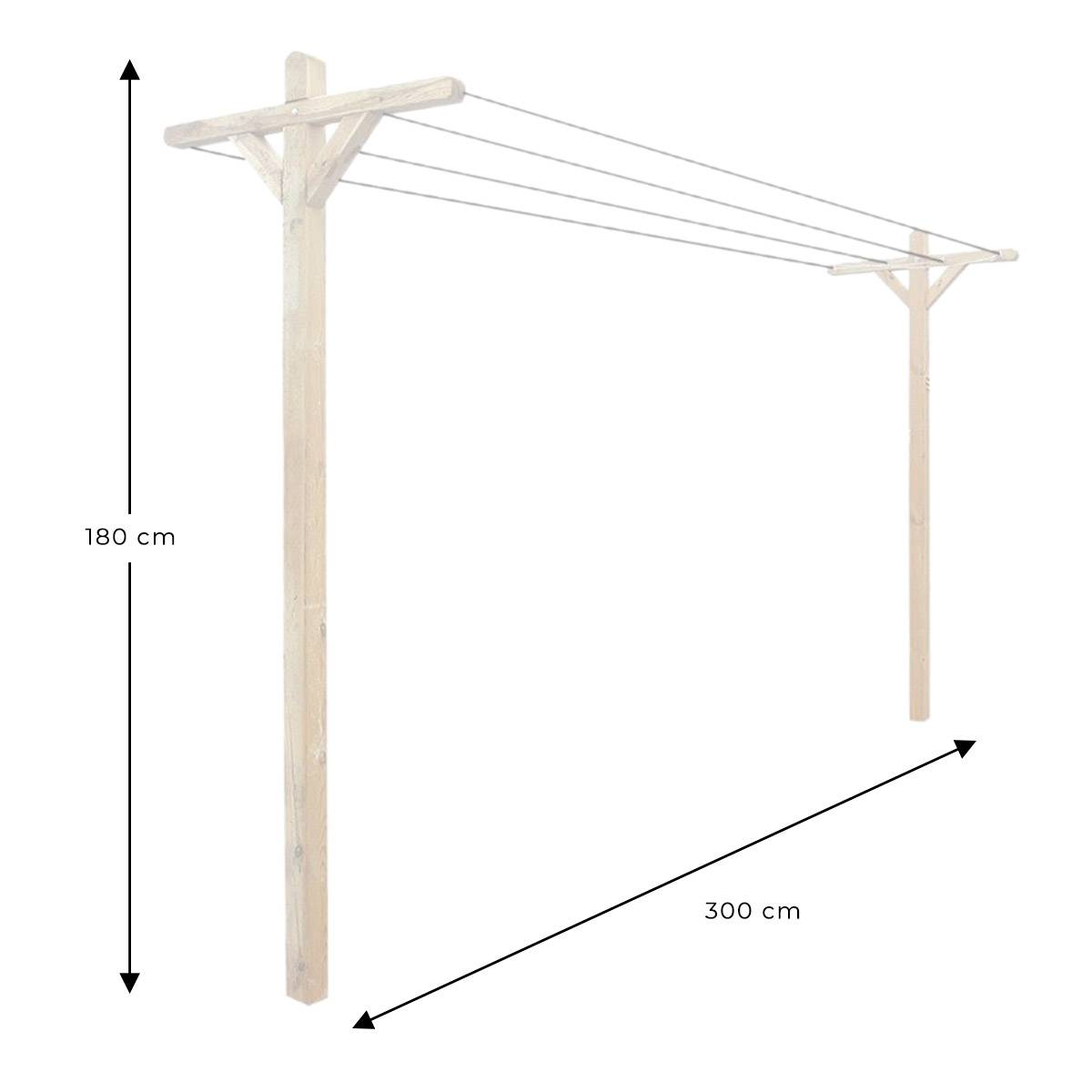 Kit étendoir à linge extérieur Séville + 2 supports à fixer - Cémonjardin - Imagen 4