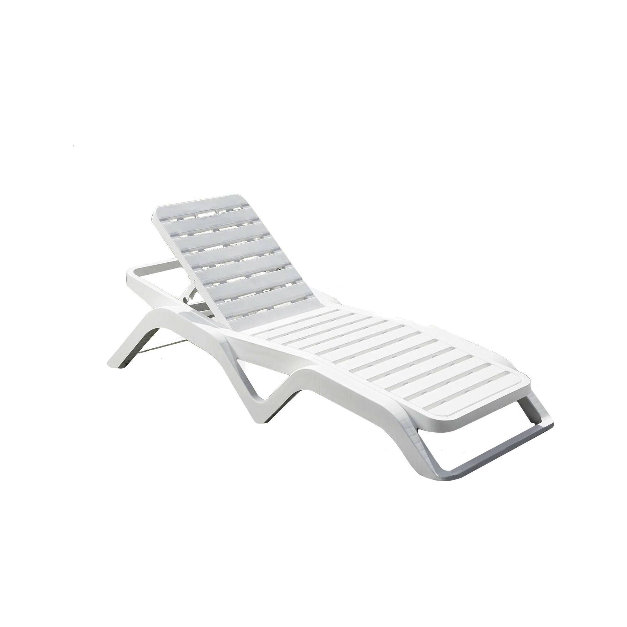 Dmora - Bains de soleil Ercolano, Chaise longue de jardin réglable, Chaise longue d'extérieur, 100% Made in Italy, 192x72h100 cm, Blanc - Dmora - Imagen 1