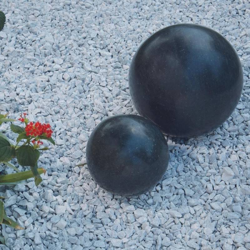 Jardinex - Boule déco jardin granit (grand format) - Noir 30 cm - Jardinex