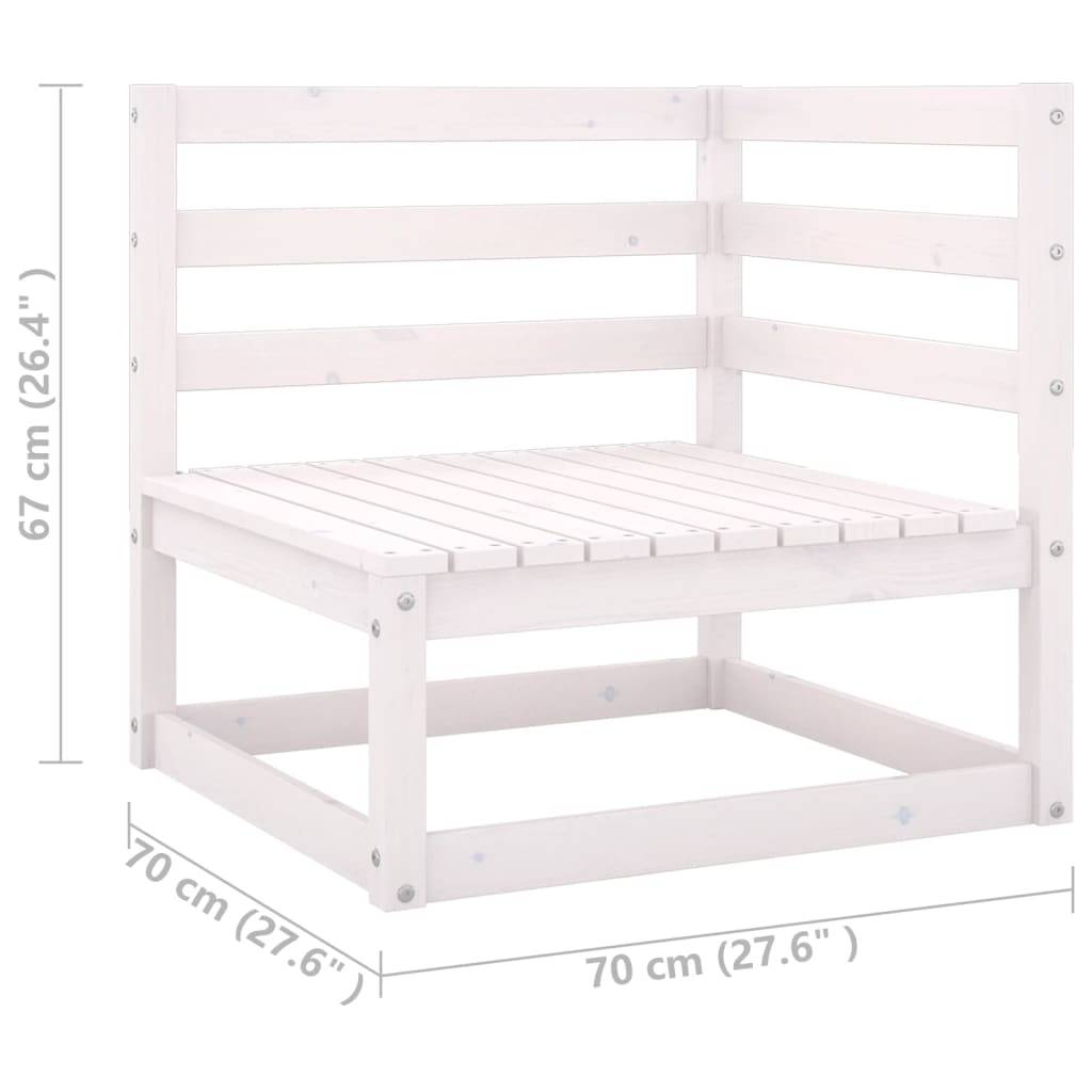 Helloshop26 - Salon de jardin meuble d'extérieur ensemble de mobilier 14 pièces avec coussins blanc bois de pin massif - Imagen 7