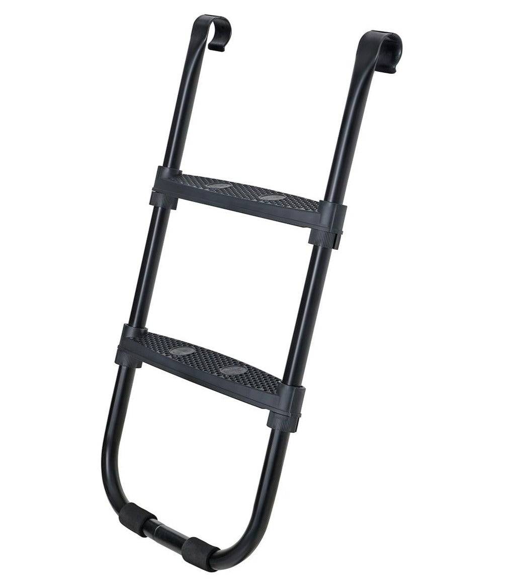 Helloshop26 - Échelle de trampoline antidérapante hauteur 76 cm avec cadre métallique et larges marches noir - Imagen 1