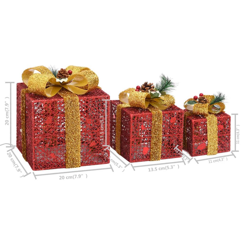 3 pcs Boîtes-cadeaux de Noël décoratives - Décoration Pour Noël Extérieur Intérieur-JU11973 - Image 9