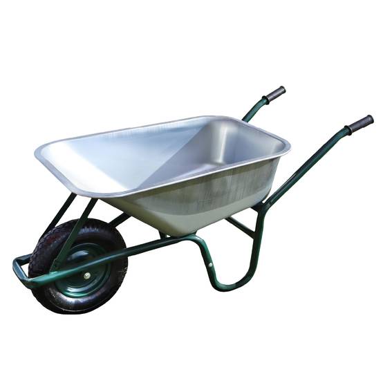 Brouette de jardin, de chantier tout terrain - 75 L - 160 Kg - Acier galvanisé - Linxor - Image 1