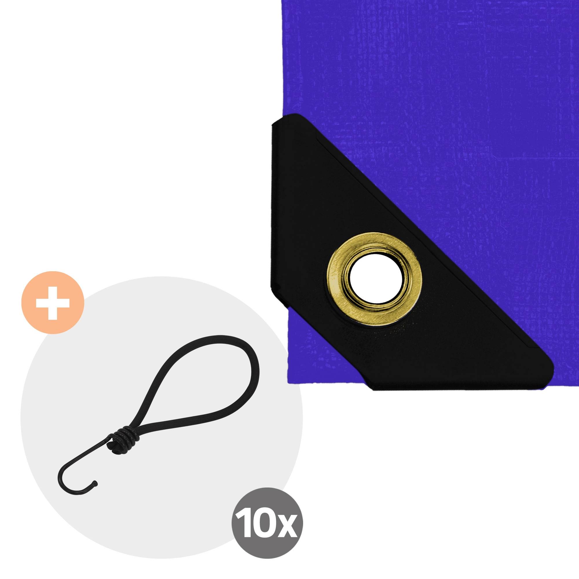 Ecd-Germany - Bâche de Protection Premium avec Œillets + 10 Crochets, 5x7m 35m², 650g/m², Bleu, Tissu PVC, Indéchirable, Imperméable - Imagen 3