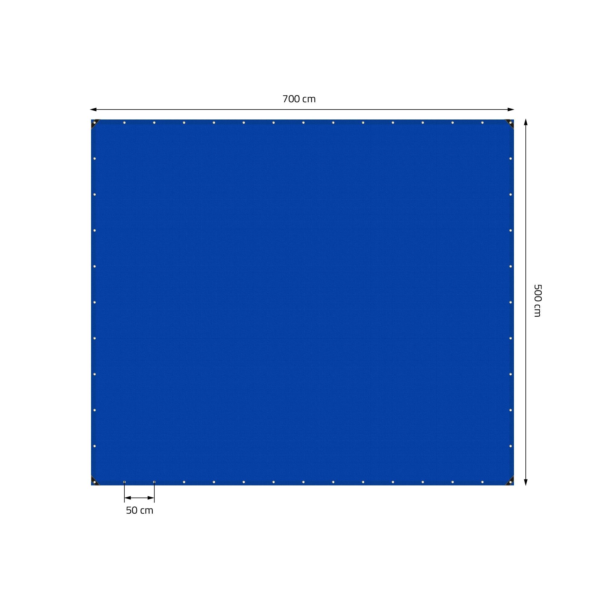 Ecd-Germany - Bâche de Protection Premium avec Œillets + 10 Crochets, 5x7m 35m², 650g/m², Bleu, Tissu PVC, Indéchirable, Imperméable - Imagen 5