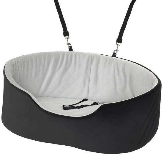 Siège auto pour chiens de petite et moyenne taille jusqu'à 15 kg, avec housse amovible et lavable, base antidérapante, noir. - Image 2