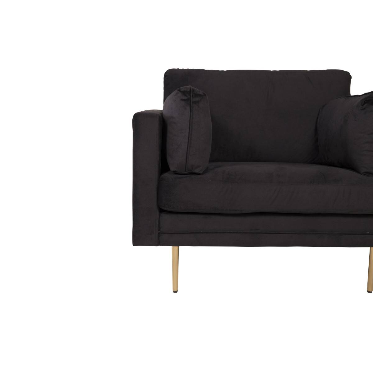 Paris Prix - Fauteuil Design en Velours "Boom" 110cm Noir & Or - Image 5