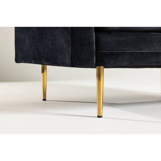 Paris Prix - Fauteuil Design en Velours "Boom" 110cm Noir & Or - Image 9