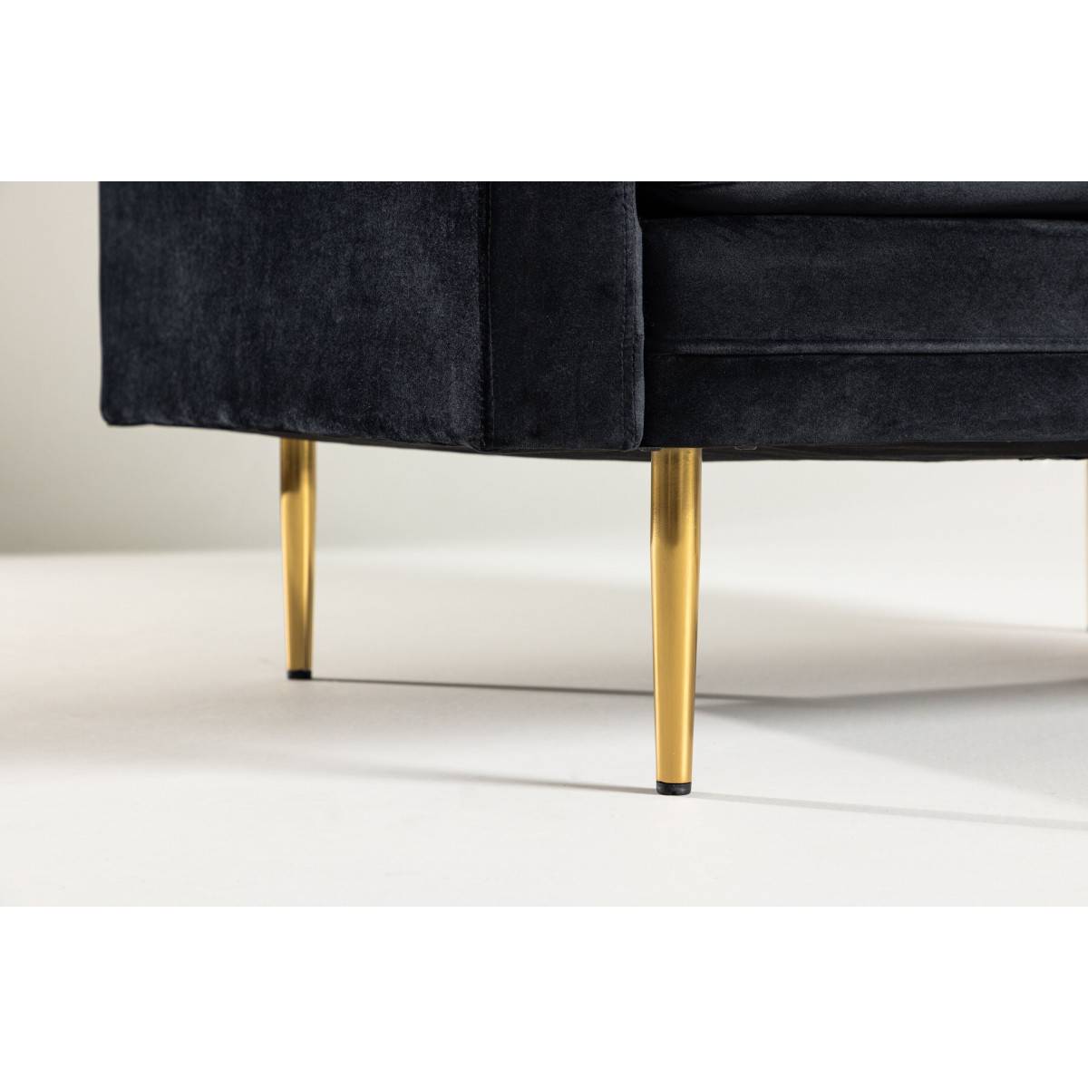 Paris Prix - Fauteuil Design en Velours "Boom" 110cm Noir & Or - Image 9