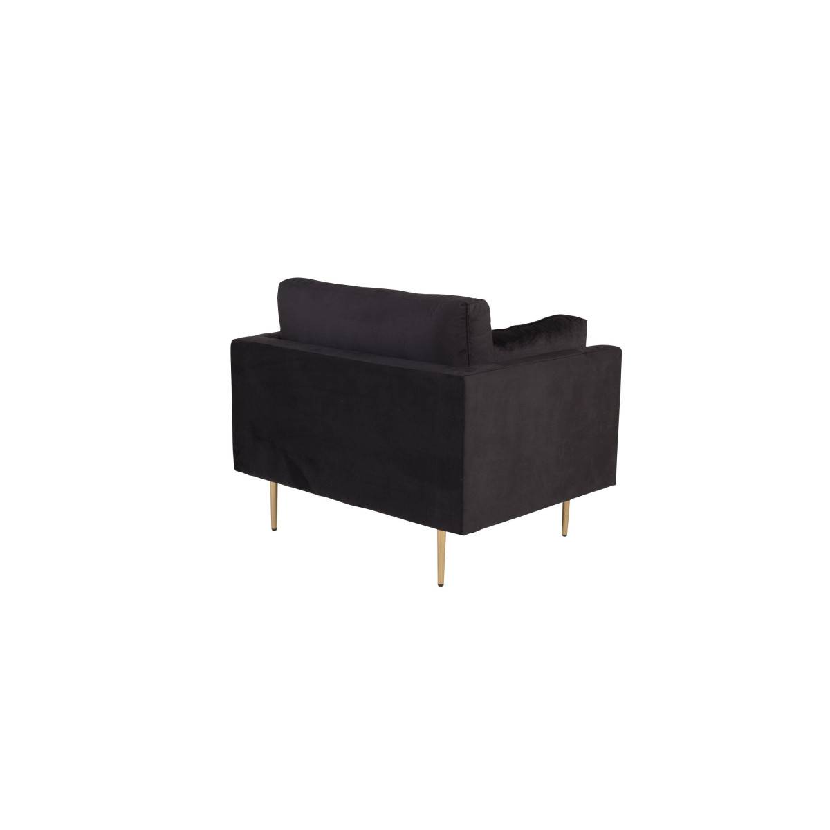 Paris Prix - Fauteuil Design en Velours "Boom" 110cm Noir & Or - Image 4