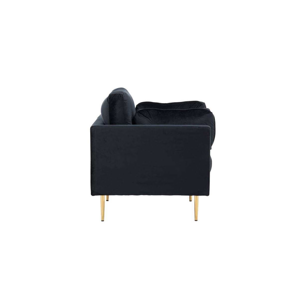 Paris Prix - Fauteuil Design en Velours "Boom" 110cm Noir & Or - Image 3
