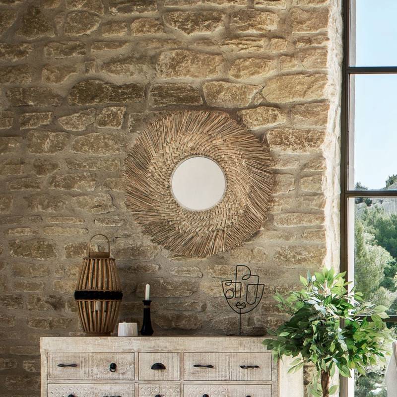 Miroir rond 80 cm en roseau Ael Atmosphera - Imagen 4
