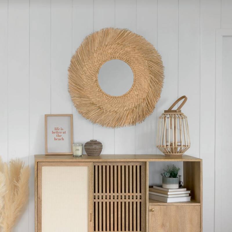 Miroir rond 80 cm en roseau Ael Atmosphera - Imagen 3
