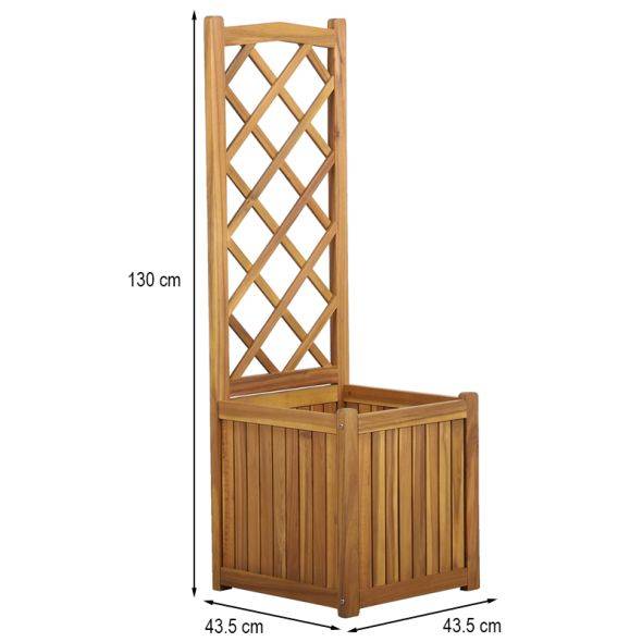 Beau Rivage - Jardinière avec treillis MIRI en bois d'acacia 43,5x43,5x130 cm Beau Rivage - Imagen 3