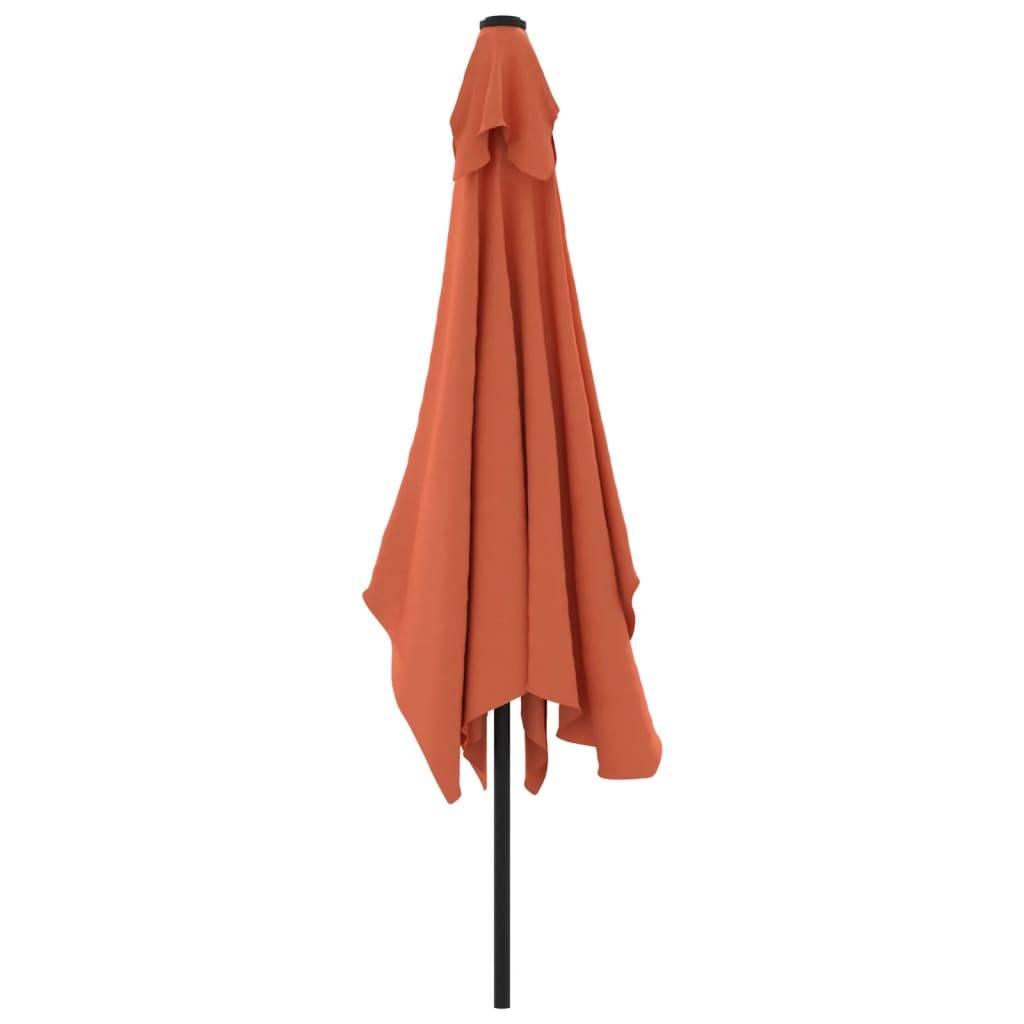 Helloshop26 - Parasol avec mât en métal 300 x 200 cm terre cuite - Image 3