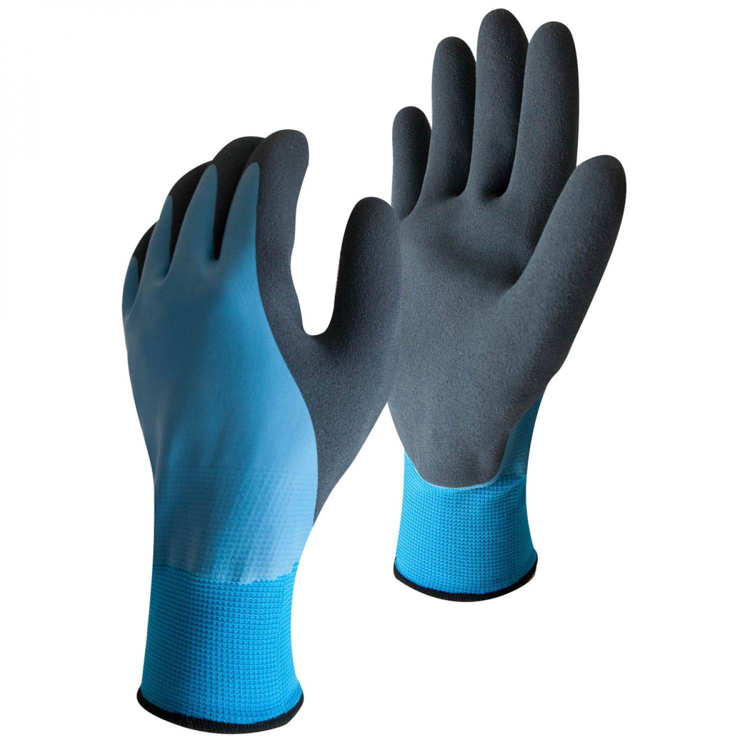 Linxor - Paire de gants de protection pro étanche en nylon enduit de latex - Taille 10 - XL - Bleu - Linxor