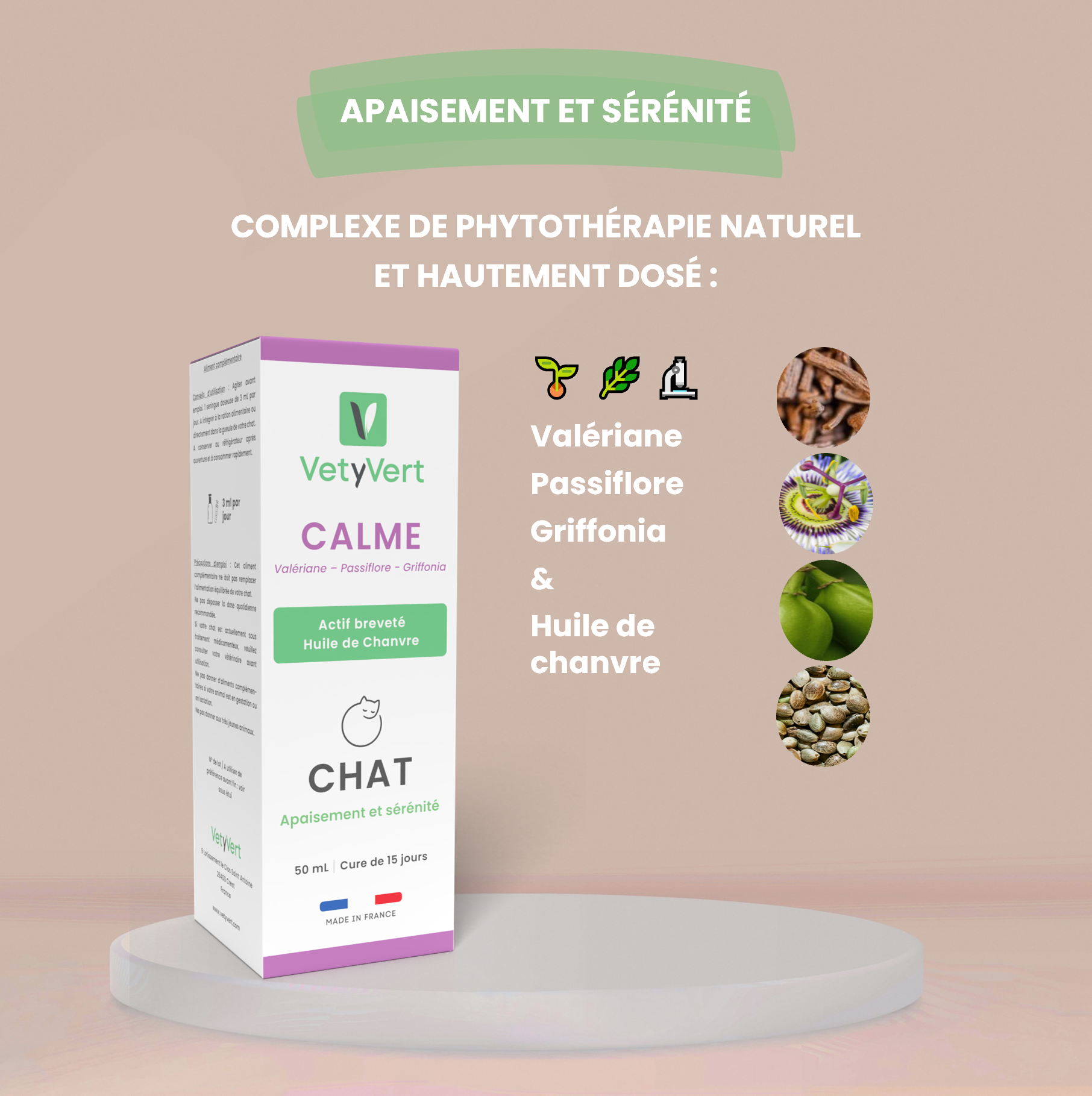 Complément alimentaire vétérinaire - Calme (anti-stress) chat 50 mL - VetyVert - Image 3