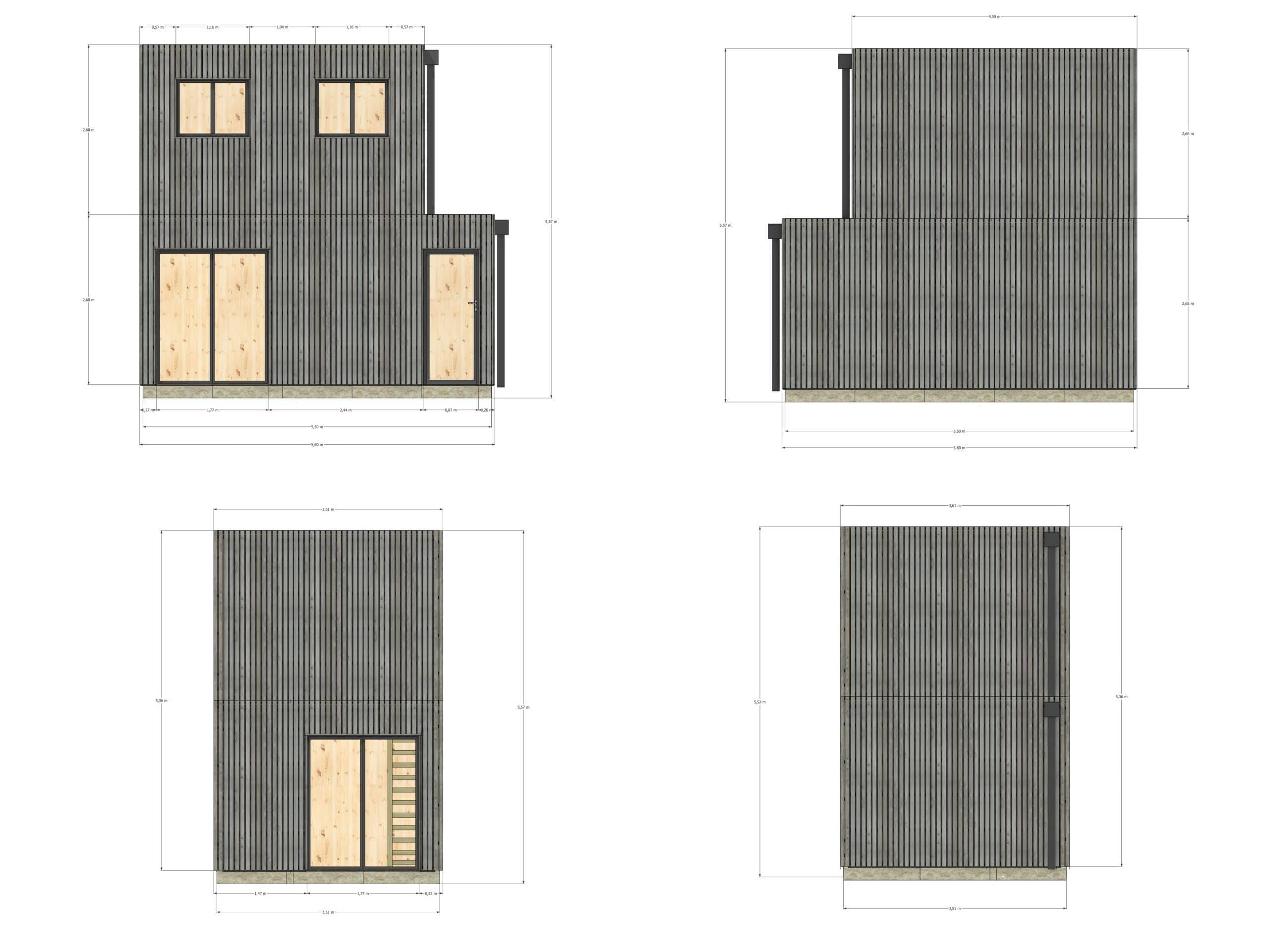 Bureau de jardin 4 saisons en bois 5,5 x 3,5 x 2,7 m / isolation RE2020 avec mezzanine et terrasse - Image 4