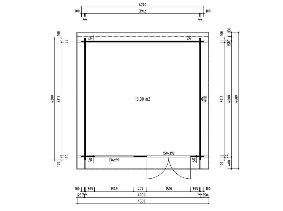 Direct Abris - Chalet de jardin bois JULIA - Epicéa - 16m² - 400 x 400 cm - Abri bois naturel - Imagen 3
