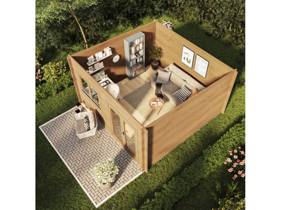 Direct Abris - Chalet de jardin bois JULIA - Epicéa - 16m² - 400 x 400 cm - Abri bois naturel - Imagen 2