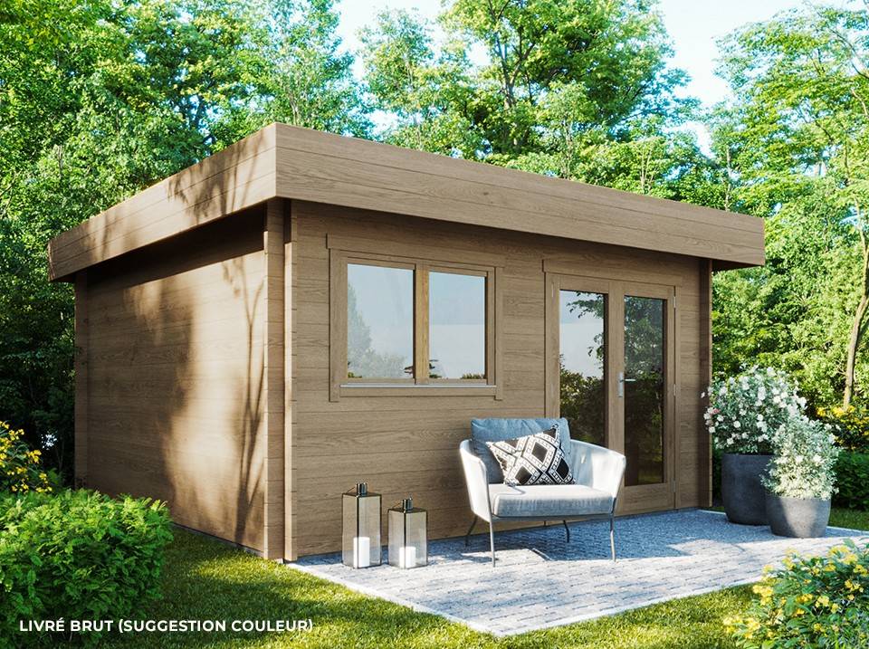 Direct Abris - Chalet de jardin bois JULIA - Epicéa - 16m² - 400 x 400 cm - Abri bois naturel - Imagen 1