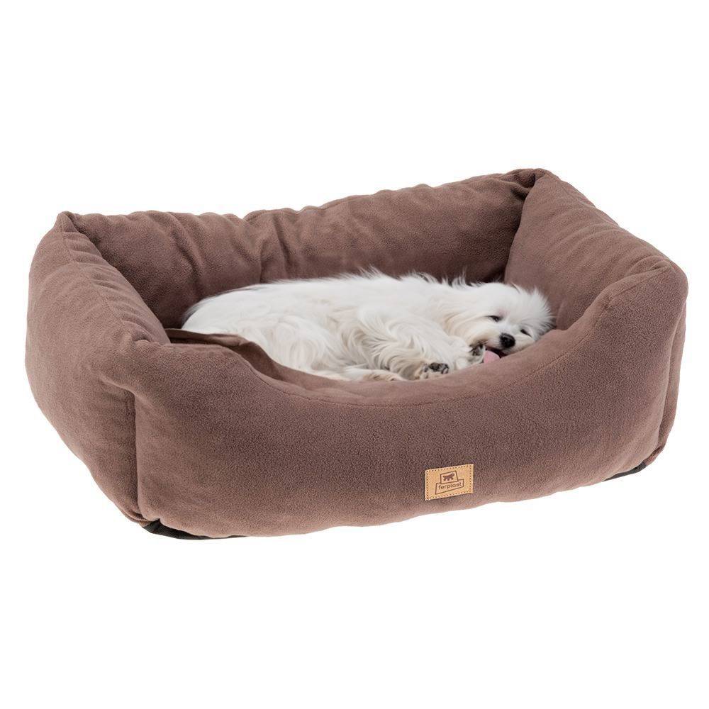 Ferplast - Canapé Lit pour Chiens et Chats COCCOLO MICROFLEECE 50 Doux Micropolaire Lavable Taupe - Imagen 5