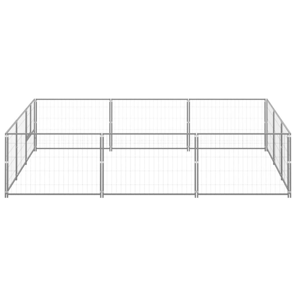 Helloshop26 - Chenil extérieur cage enclos parc animaux chien argenté 9 m² acier - Imagen 3