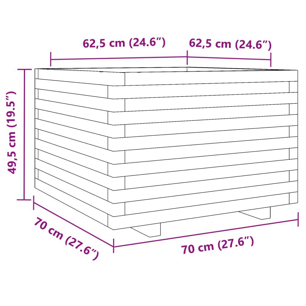 Maison Chic - Jardinière, Bac à fleurs, Pot de fleurs 70x70x49,5 cm bois de pin imprégné-JU13877 - Imagen 8