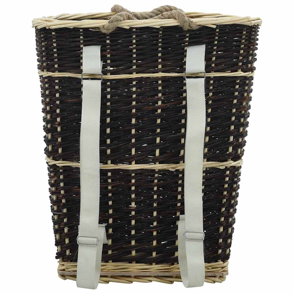 Grand sac à dos panier à bûches en osier naturel transport bois 58 cm – ComfortXL Outdoor Living - Image 4