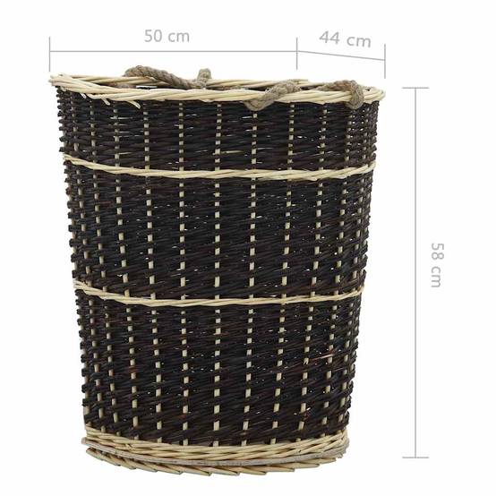 Grand sac à dos panier à bûches en osier naturel transport bois 58 cm – ComfortXL Outdoor Living - Image 3