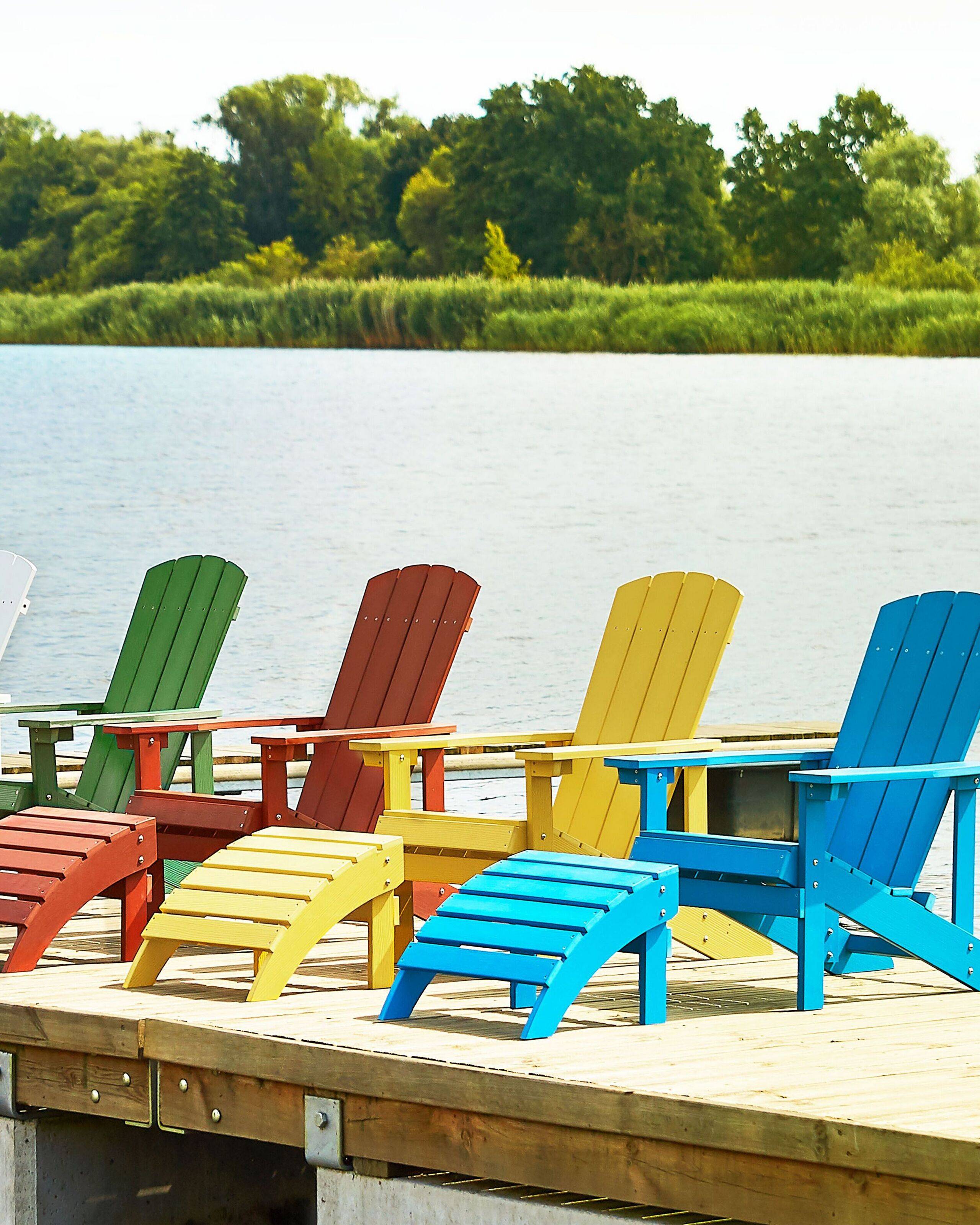 Beliani - Repose-pied Bois synthétique Blanc ADIRONDACK - Beliani - Imagen 1