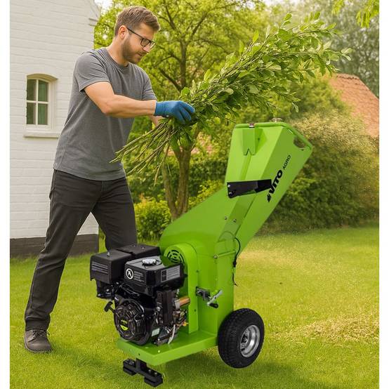 Broyeur de végétaux Thermique 15CV - 3 Lames de coupe - Branches Ø100mm Max Démarrage électrique Moteur 4T Poignées VITO - Image 3