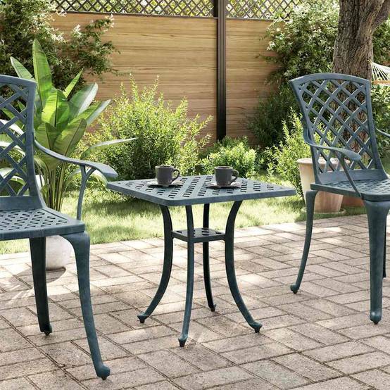 Table de jardin aluminium coulé vert 53 x 53 x 53 cm, Poids :4.85kg - PANGIVO - Image 3