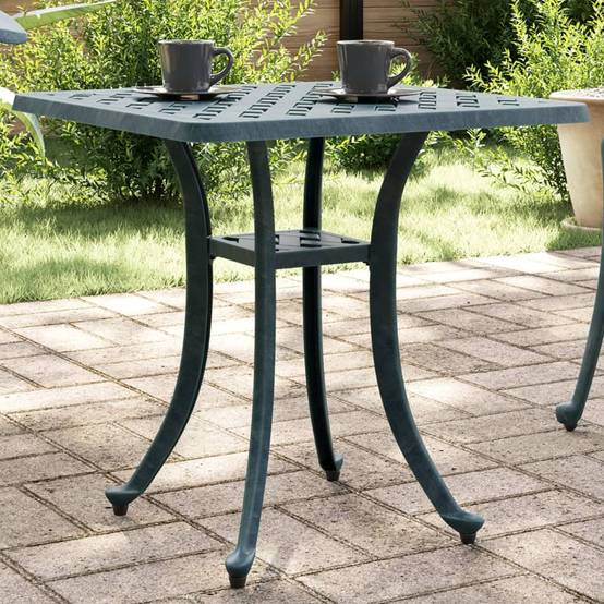 Table de jardin aluminium coulé vert 53 x 53 x 53 cm, Poids :4.85kg - PANGIVO - Image 1