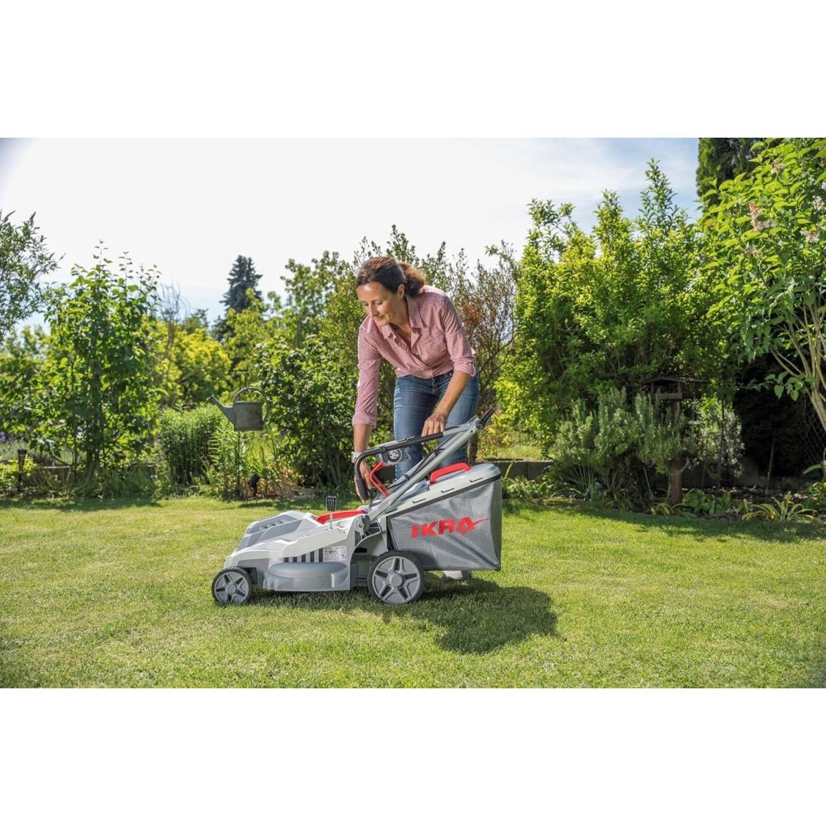 Tondeuse électrique 1600W 2en1 Tonte & Ramassage Pelouse Largeur de coupe 38cm, 5 Hauteurs de coupe, Tondeuse gazon Bac 42L IKRA - Image 6