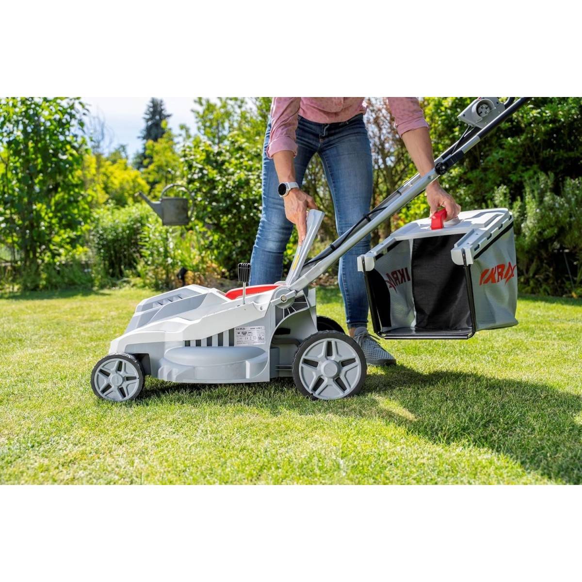 Tondeuse électrique 1600W 2en1 Tonte & Ramassage Pelouse Largeur de coupe 38cm, 5 Hauteurs de coupe, Tondeuse gazon Bac 42L IKRA - Image 9