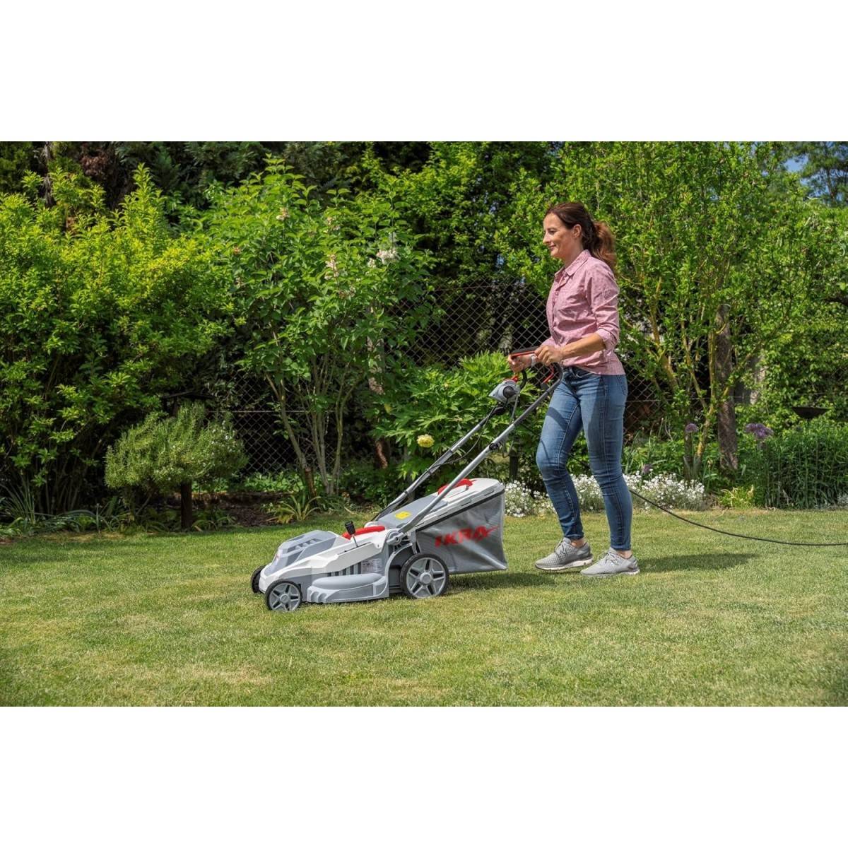 Tondeuse électrique 1600W 2en1 Tonte & Ramassage Pelouse Largeur de coupe 38cm, 5 Hauteurs de coupe, Tondeuse gazon Bac 42L IKRA - Image 7