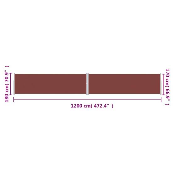 Store banne | Auvent latéral rétractable Marron 180x1200 cm Maison Chic - Image 8