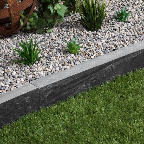 Bordure de jardin Ardoise Noire 100x10x6 cm (lot de 5 bordures soit 5 mètres) - RO'MA NATURE - Image 1
