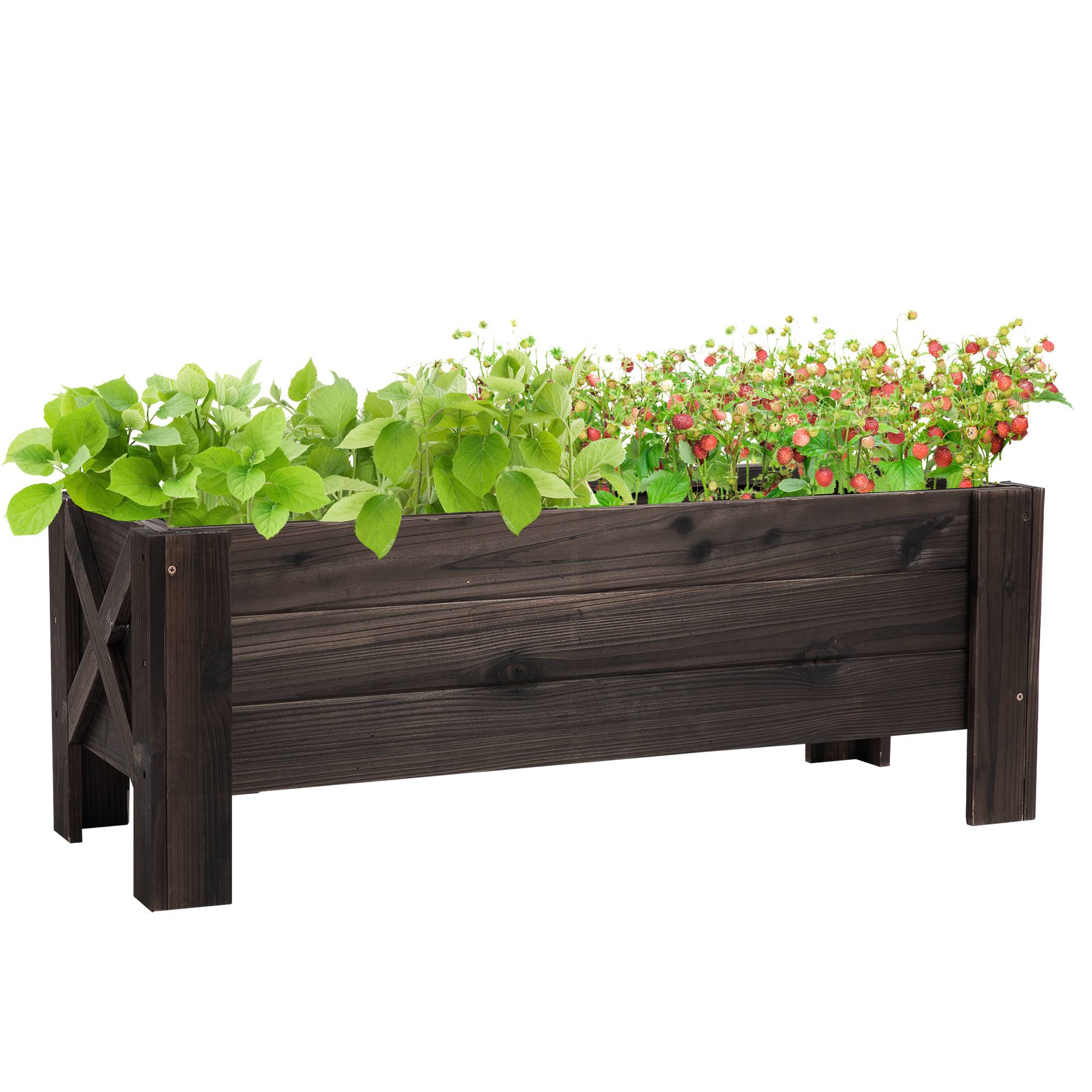 Sans Marque - Potager surélevé jardinière rectangulaire extérieur 100x36,5x36 cm - Image 2