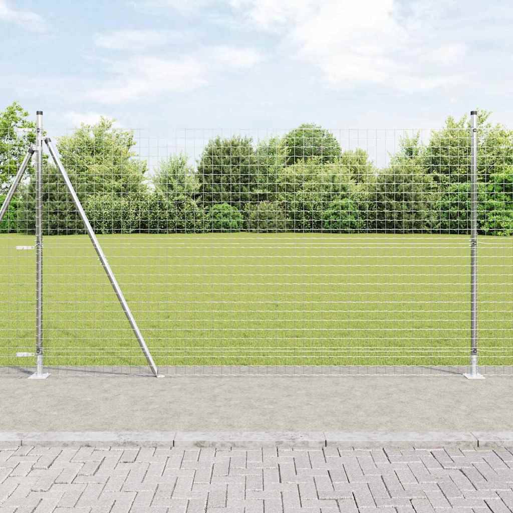 Poteau de clôture acier galvanisé gris 3,2 x 3,2 x 170 cm, Poids :97.2kg - PANGIVO - Image 1