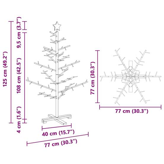 ComfortXL - Sapin de Noël en bois de pin Décoration de fête pour salon et terrasse Marron 125 cm – ComfortXL Outdoor Living - Image 10