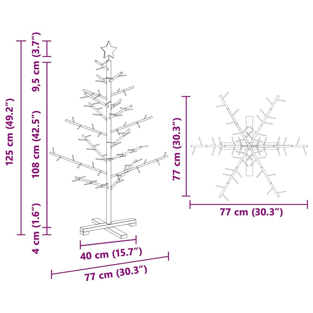 ComfortXL - Sapin de Noël en bois de pin Décoration de fête pour salon et terrasse Marron 125 cm – ComfortXL Outdoor Living - Image 10