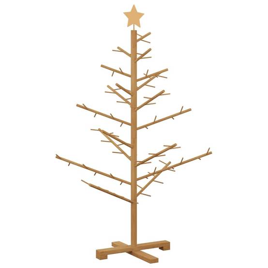 ComfortXL - Sapin de Noël en bois de pin Décoration de fête pour salon et terrasse Marron 125 cm – ComfortXL Outdoor Living - Image 7