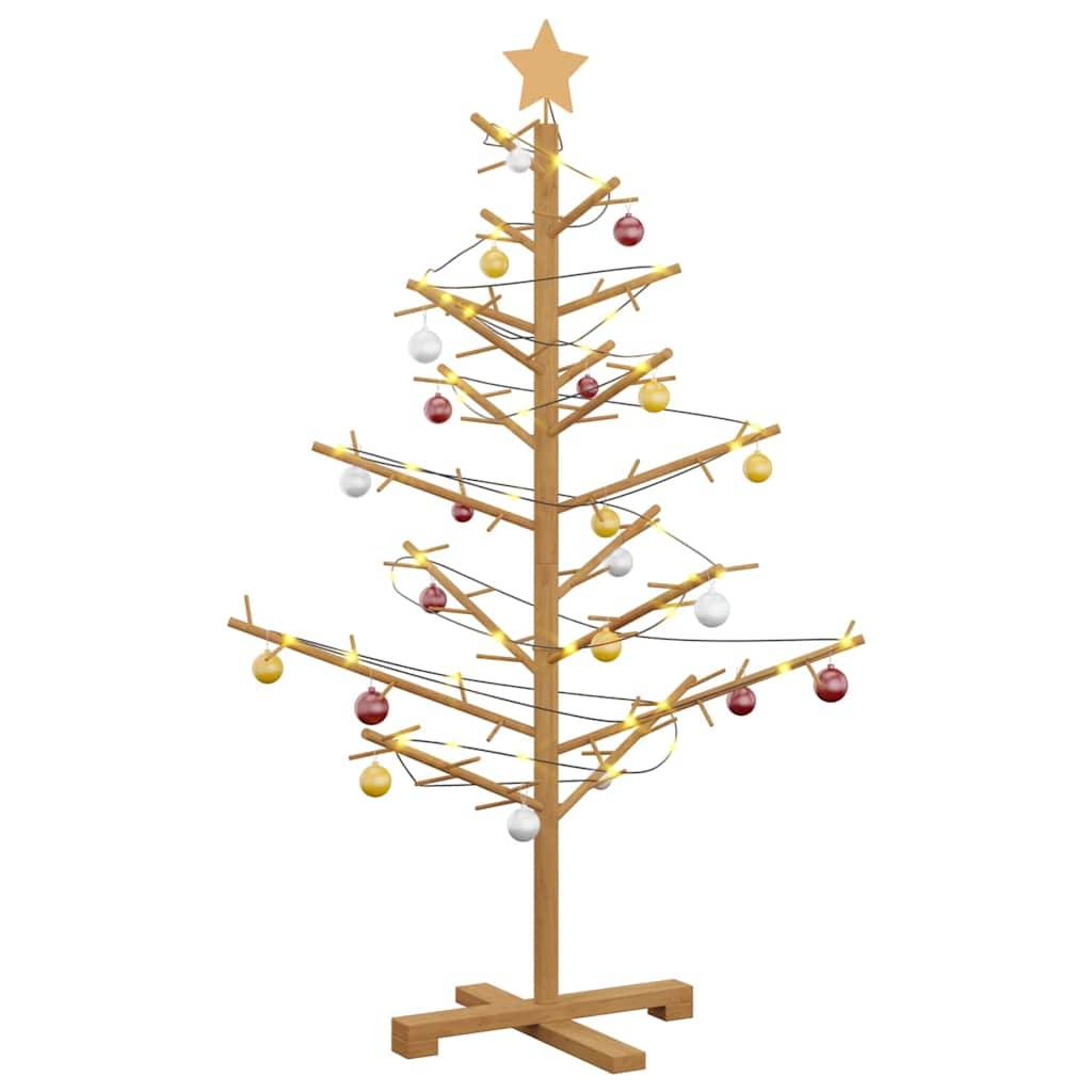 ComfortXL - Sapin de Noël en bois de pin Décoration de fête pour salon et terrasse Marron 125 cm – ComfortXL Outdoor Living - Image 3