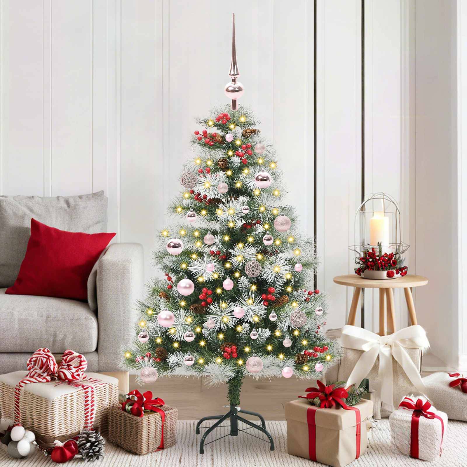 Vidaxl - Sapin de Noël artificiel Vert et blanc 150 cm vidaXL 3395172 - Image 1