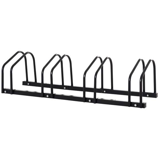 Râtelier pour 4 vélos acier noir 110 x 33 x 27 cm - PANGIVO - Image 1