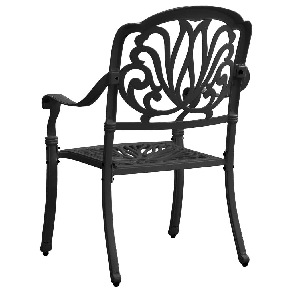 Helloshop26 - Ensemble de bistro jardin meuble extérieur terrasse 5 pièces aluminium coulé noir - Imagen 3
