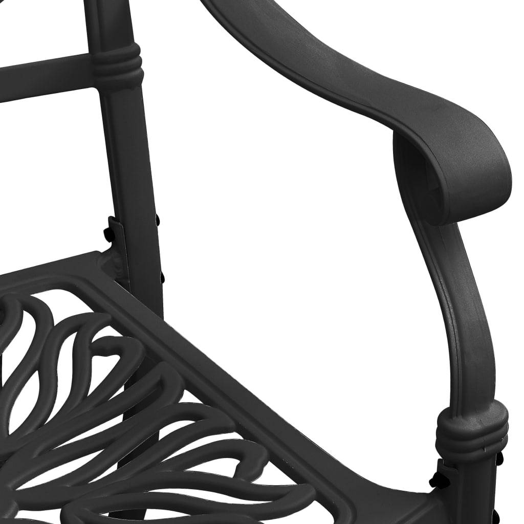 Helloshop26 - Ensemble de bistro jardin meuble extérieur terrasse 5 pièces aluminium coulé noir - Imagen 6