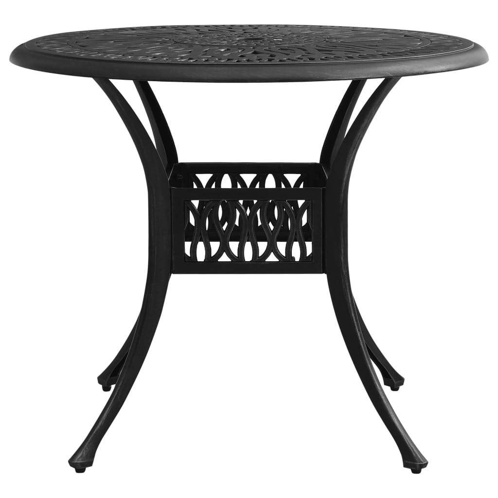 Helloshop26 - Ensemble de bistro jardin meuble extérieur terrasse 5 pièces aluminium coulé noir - Imagen 8